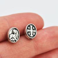 Koralik metalowy srebrny religijny z Maryją Koralik metalowy srebrny religijny z Maryją