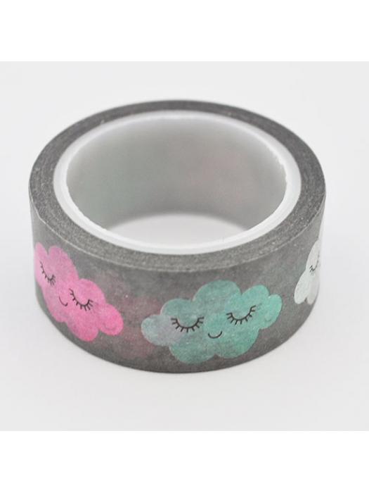 Washi tape chmurki kolorowe