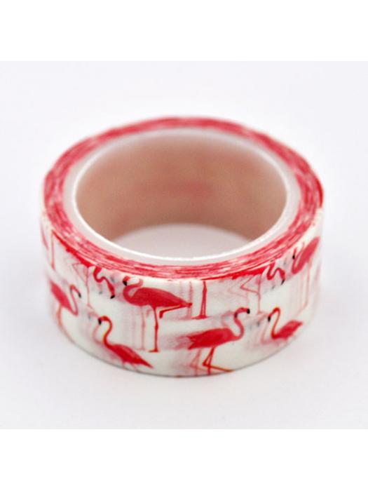 Washi tape różowe flamingi