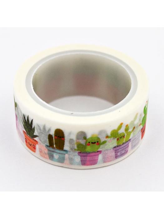 Washi tape kaktusy z oczami