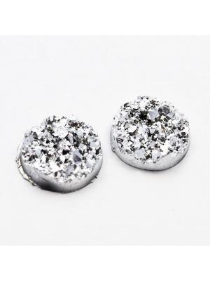 Kaboszon druzy jasne srebro 12 mm Kaboszon druzy jasne srebro 12 mm