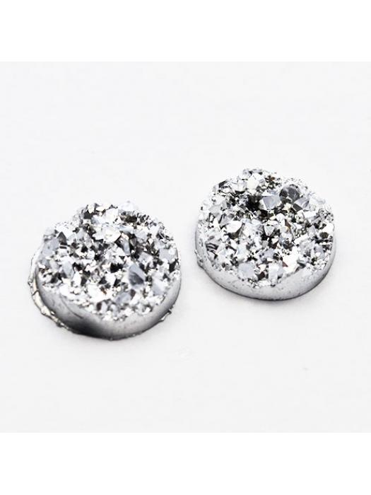 Kaboszon druzy jasne srebro 12 mm