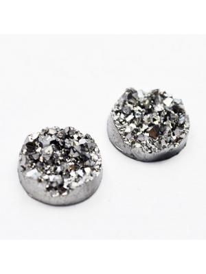 Kaboszon druzy ciemne srebro 12 mm Kaboszon druzy ciemne srebro 12 mm
