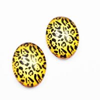 Kaboszon szklany 18 x 13 mm panterka Kaboszon szklany 18 x 13 mm panterka