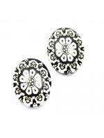 Kaboszon szklany 18 x 13 mm czarno-biały