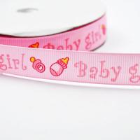Wstążka różowa baby girl 14 mm Wstążka różowa baby girl 14 mm