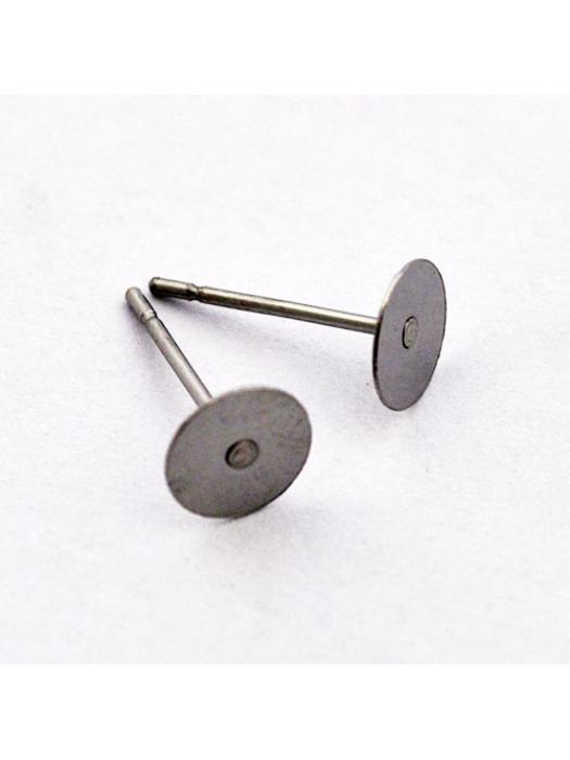 Ball earring silver steel 12 x 6 mm 