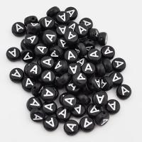 Koralik akrylowy literka czarna A