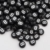 Koralik akrylowy literka czarna B