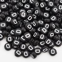 Koralik akrylowy literka czarna D