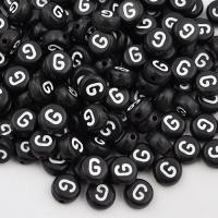 Koralik akrylowy literka czarna G