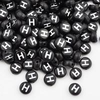 Koralik akrylowy literka czarna H