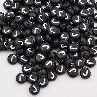 Koralik akrylowy literka czarna J