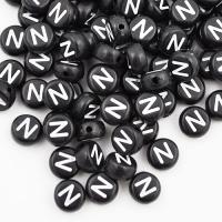 Koralik akrylowy literka czarna N