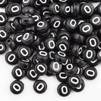 Koralik akrylowy literka czarna O