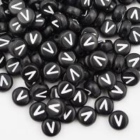 Koralik akrylowy literka czarna V