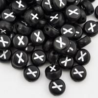 Koralik akrylowy literka czarna X Koralik akrylowy literka czarna X