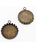 Cabochon Setting 24 mm decorative antique bronze
