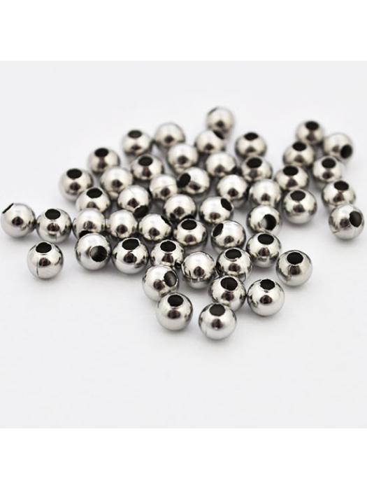 Spacer bead  steel 4 x 4mm 10 pcs