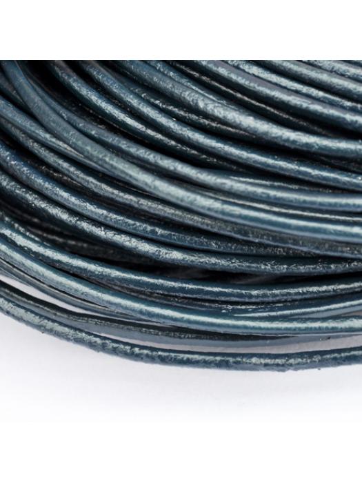 Leather cord blue  2 mm