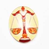 Kaboszon szklany znak zodiaku waga