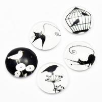 Kaboszon szklany mix czarno-biały 12 mm Kaboszon szklany mix czarno-biały 12 mm