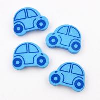 Koralik drewniany samochód niebieski Koralik drewniany samochód niebieski