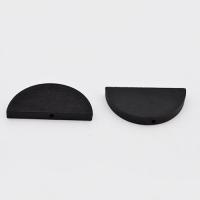 Koralik drewniany półkole czarny Koralik drewniany półkole czarny