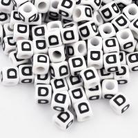 Koralik literka kwadratowa D Koralik literka kwadratowa D