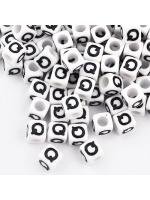 Acrylic bead alphabet white square Q