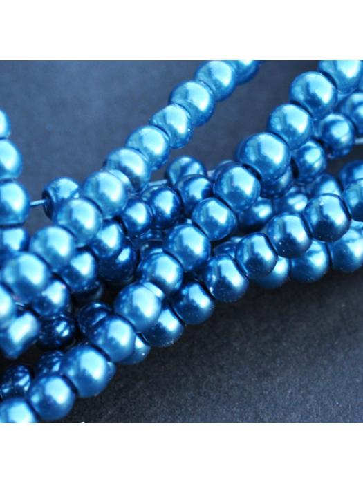 Glass bead 3 mm 10 pcs dark blue