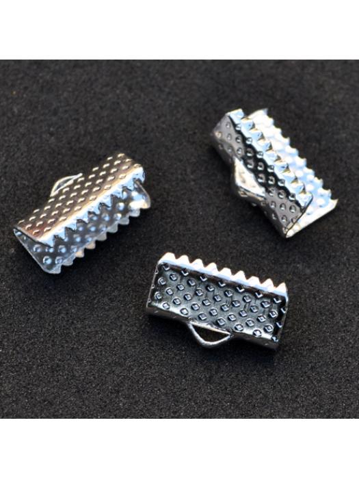 Końcówka do wstążki srebrna 13 x 7 mm 10 szt.