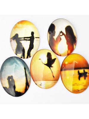 Kaboszon szklany mix Sunset 30 x 40 mm Kaboszon szklany mix Sunset 30 x 40 mm