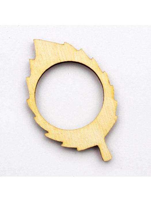 Wood pendant leaf 25 mm 