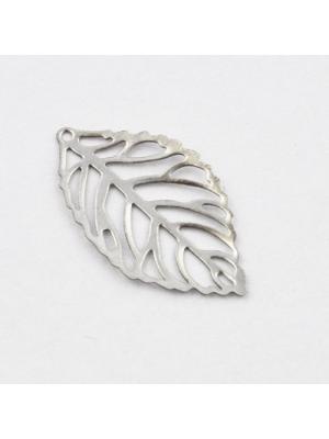 Zawieszka stal nierdzewna srebrny listek 23,5 mm Zawieszka stal nierdzewna srebrny listek 23,5 mm