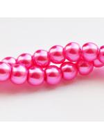 Glass bead 6 mm 10 pcs pink