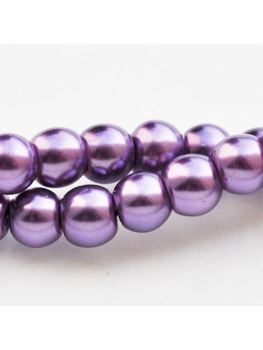 Glass bead 6 mm 10 pcs purpel
