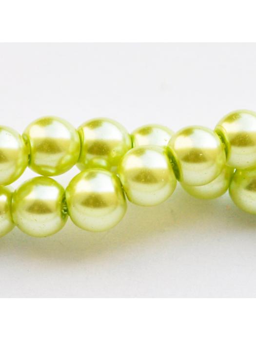 Glass bead 6 mm 10 pcs green