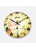 Kaboszon szklany zegar róże pastelowe 25 mm