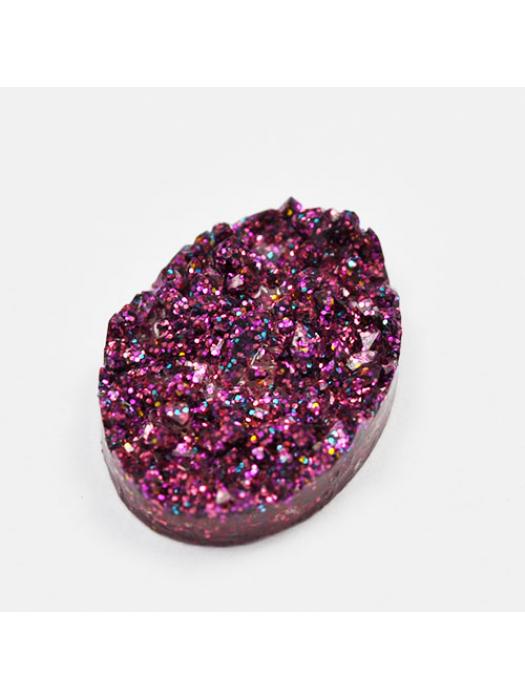 Kaboszon druzy galaxy fioletowy 13 x 18 mm