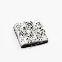 Kaboszon druzy kwadratowy srebrny Kaboszon druzy kwadratowy srebrny