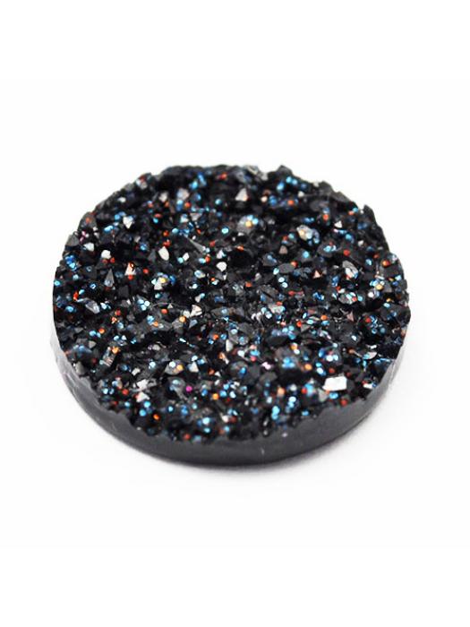 Kaboszon druzy galaxy czarny 18 mm