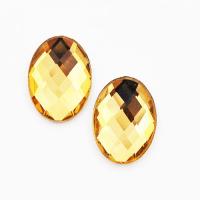 Kaboszon szklany fasetowany 18 x 13 mm miodowy Kaboszon szklany fasetowany 18 x 13 mm miodowy