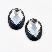 Kaboszon szklany fasetowany 18 x 13 mm szary Kaboszon szklany fasetowany 18 x 13 mm szary
