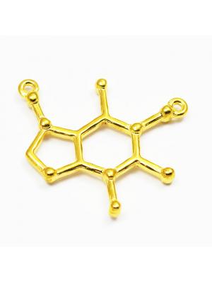 Zawieszka łącznik złota związek chemiczny Kofeina - alkaloid kawy Zawieszka łącznik złota związek chemiczny Kofeina - alkaloid kawy