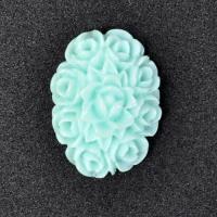 Kaboszon kwiatowy seledynowy