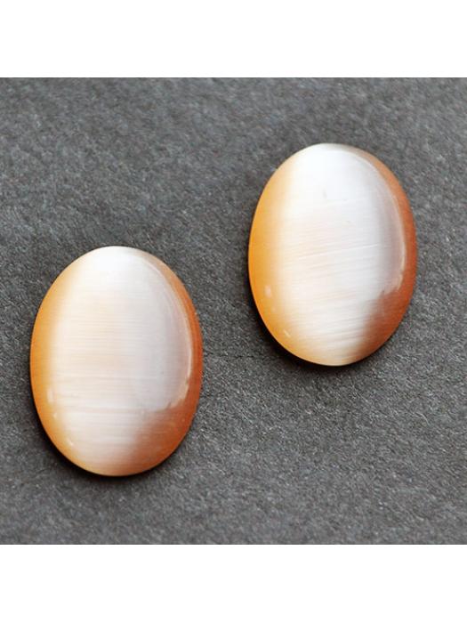 Kocie oko kaboszon 18 x 13 mm brzoskwiniowy