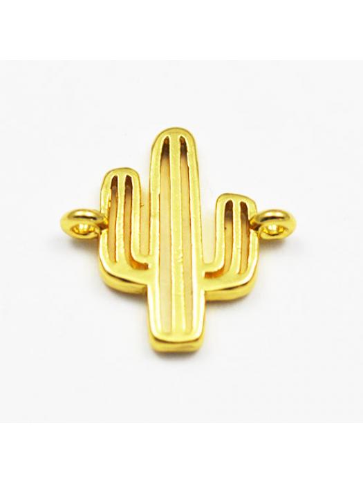 Zawieszka łącznik złota kaktus