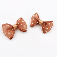 Kokardka z organzy jasnobrązowa