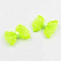 Kokardka z organzy neonowa żółta